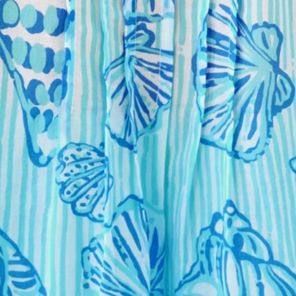 Lilly Pulitzer Feria Tiered Cover-Up. XL Color: Fresh Water Blue